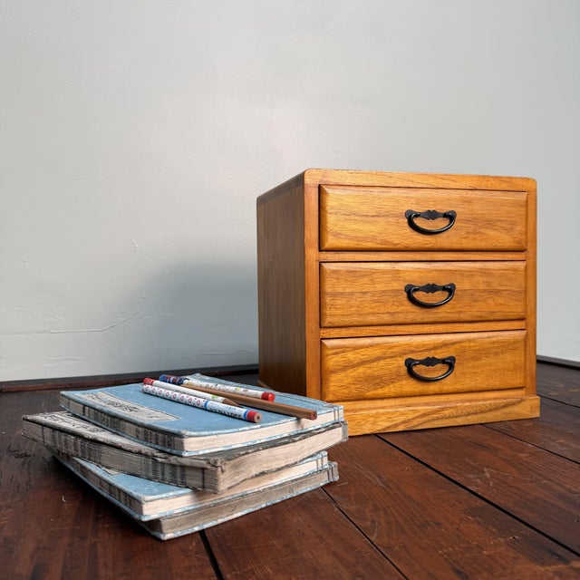 Small Vintage Japanese Chest of 3 Drawers, 1970s For Sale - Image 6 of 9