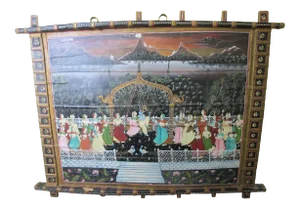Vintage Hand Painted Indian Wedding Carriage Palanquin