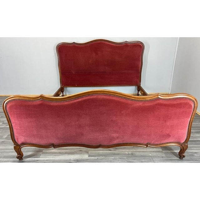 Vintage French Louis XVI Walnut King Size Bed Frame For Sale - Image 3 of 12