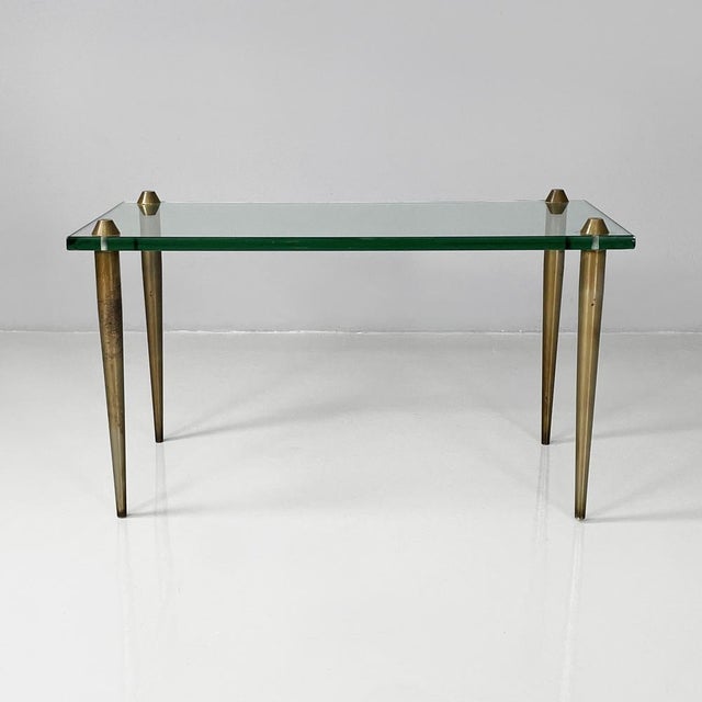 Italian Mid-Century Modern Rectangular Coffe Table in Glass and Brass, 1950s For Sale - Image 16 of 16