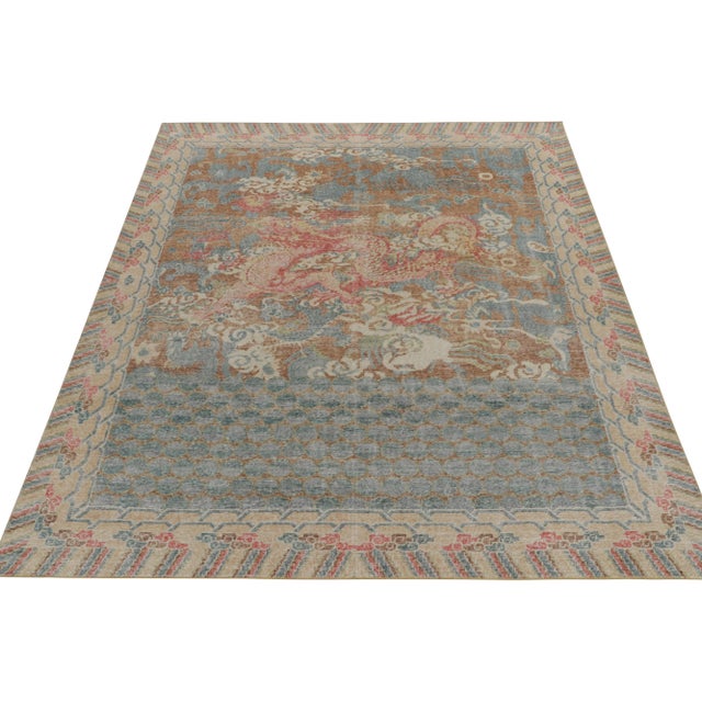Chinese Rug & Kilim’s Dragon Motif Rug, 5x7 For Sale - Image 3 of 7