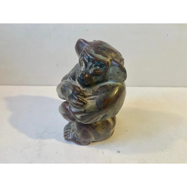 Glazed Stoneware Monkey by Knud Kyhn for Royal Copenhagen, 1950s For Sale - Image 10 of 10