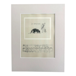 Antique 1888 November Lullaby Sheet Music Print pub. by Prang 1n 11x14 Mat, EUC