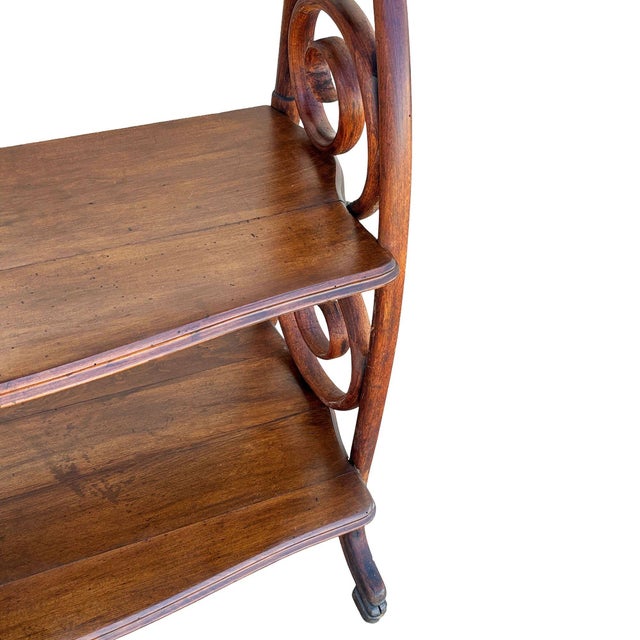 Mid 19th Century Vienna Secession Scrolling Oak Waterfall Étagère by Gebrüder Thonet, Attributed For Sale - Image 11 of 12