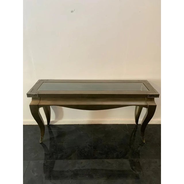 1980s Eclectic Consoles Tables in Bronze, 1980s, Set of 2 For Sale - Image 5 of 11