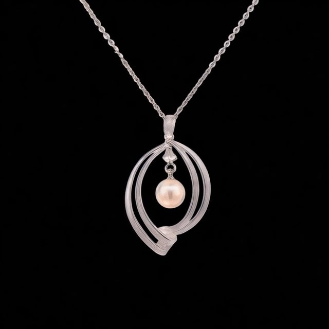 1990s Mikimoto Estate Akoya Pearl Necklace 16" Sterling Silver 6.75 mm For Sale - Image 4 of 6