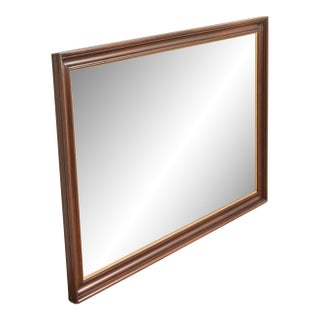 Henkel Harris Federal Mahogany and Gold Gilt Framed Wall Mirror, 1972 For Sale