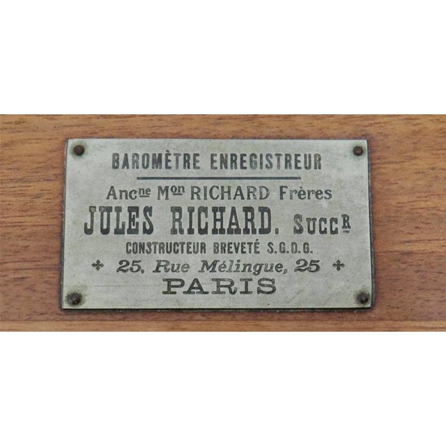 Antique French Richard Jules Frères Wood Cased Barometer For Sale - Image 9 of 10