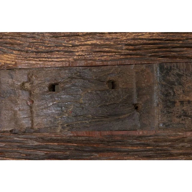 Wood Handcrafted Coffee Table in Oak and Teak For Sale - Image 7 of 11