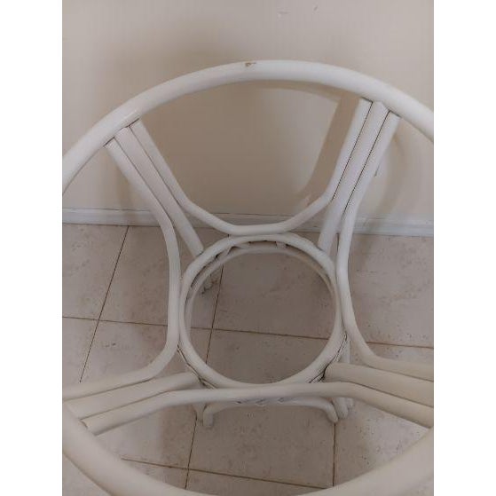 1970s 1970s Bamboo Tropical Style Dining Table Base No Glass Top White For Sale - Image 5 of 5