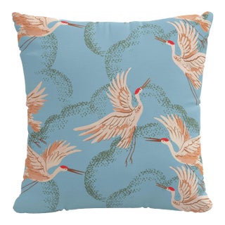 20" Pillow with Feather Insert in Crane Flock Blue For Sale