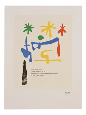 Joan Miro, The Stars, Parler Seul, 1970s, Lithograph on Rivoli Paper