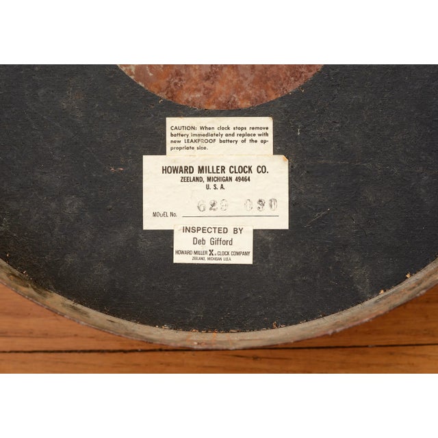 1950s Large Industrial Mid-Century Modern Howard Miller Metal School Clock For Sale - Image 12 of 13