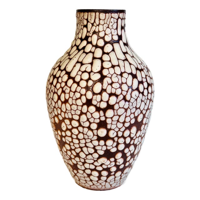 Studio Ceramic Vase with Net Glaze from Albert Kießling, Steinach, Germany, 1960s For Sale