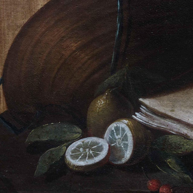 Trompe l'Oeil Still Lifes, 18th Century, Oil on Canvases, Set of 2 For Sale - Image 7 of 16