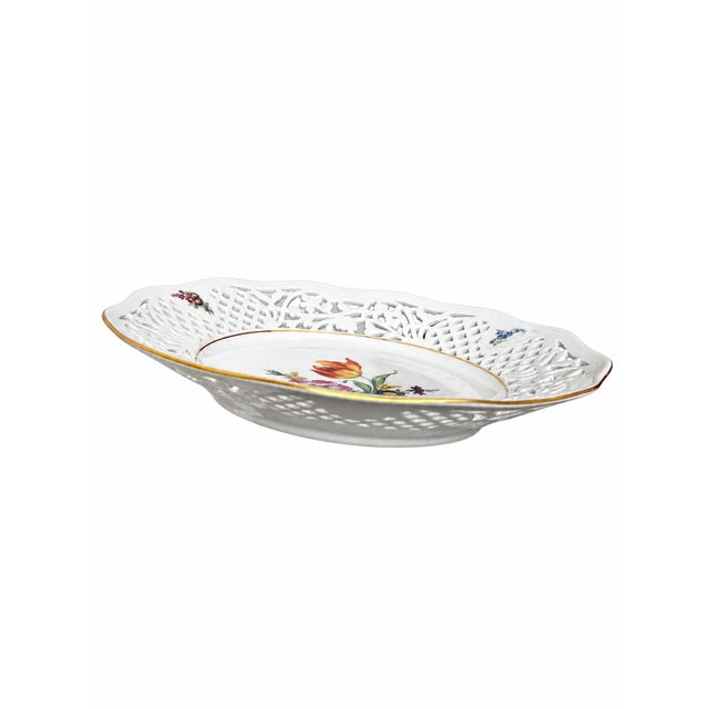 1990s Thun Czech Porcelain Pierced Floral Display Plate With Scalloped ...