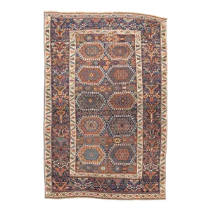 Late 18th Century Antique Tribal Kurdish Rug 4'2'' x 6'4''