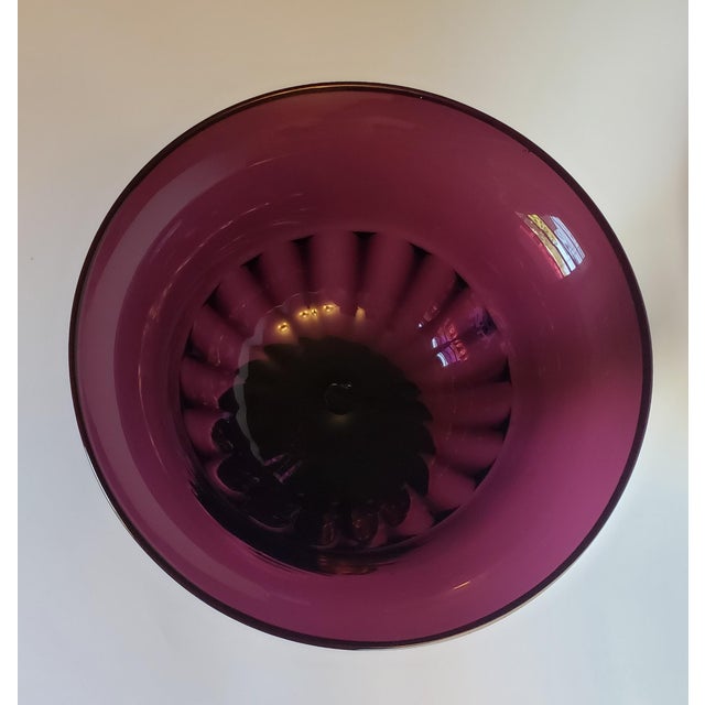 1930s Vintage Murano Glass Amethyst Tazza Compote Bowl Attr Salviati For Sale - Image 5 of 18