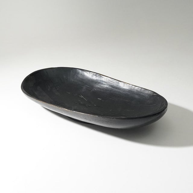 Contemporary Organic Shaped Black Wooden Bowl, 1960s For Sale - Image 3 of 14