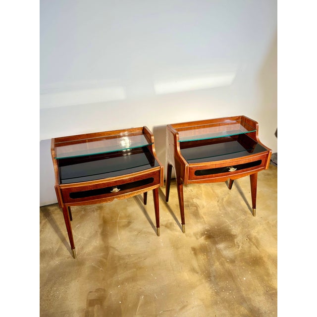 Bedside Tables in the style of Paolo Buffa, Milan, Italy, 1960, Set of 2 For Sale - Image 10 of 17