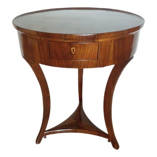 Biedermeier Walnut Side Table with Rotating Top, 1825 For Sale