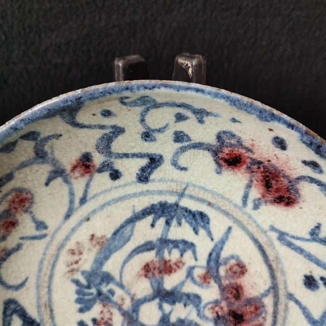 Chinese Ceramic Plate,Blue and White Porcelain Plate Hand Painted Flowers Pattern For Sale In Seattle - Image 6 of 11