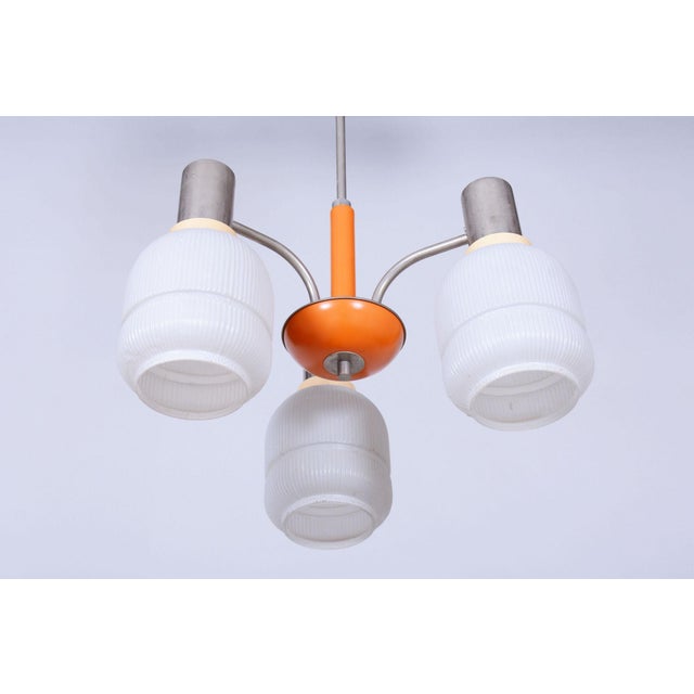 Mid-Century Chandelier in Chromed Steel and Glass from Drukov, Czech, 1970s For Sale - Image 11 of 12