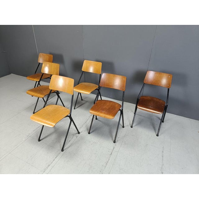 1970s Postmodern Plywood Dining Chairs, 1970s, Set of 6 For Sale - Image 5 of 12
