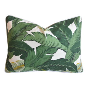 Tropical Iconic Banana Leaf Pillow Including the Feather/Down Insert