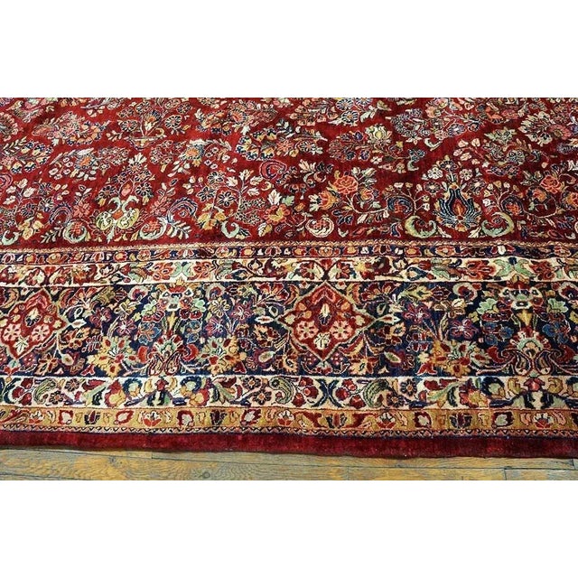 Antique Persian Sarouk Rug 11'. 4" x. 17' 9" For Sale - Image 4 of 6