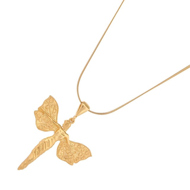 Heavenly Guardian Gold Vermeil Necklace For Sale - Image 10 of 12
