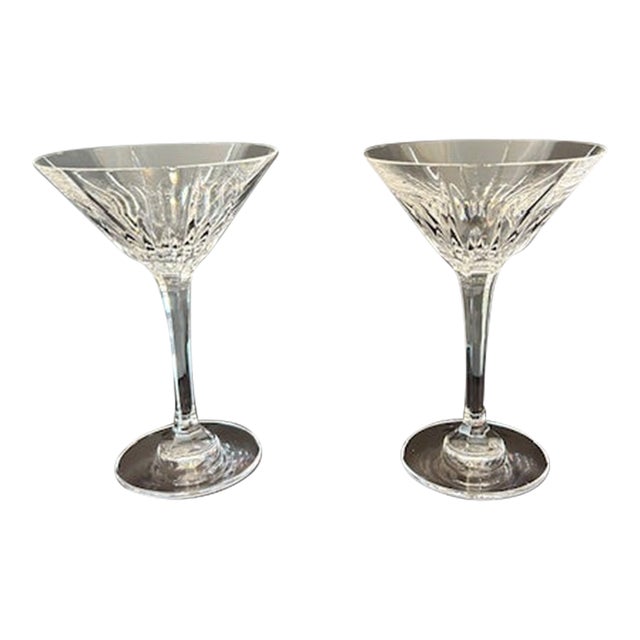 1980s Mikasa Arctic Lights Crystal Martini Glasses Set of 2 Chairish
