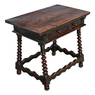 Spanish 18th Century Solid Carved Chestnut Table For Sale