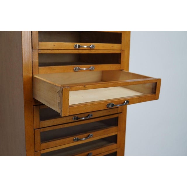 Dutch Beech Haberdashery Shop Cabinet, 1950s For Sale - Image 8 of 14