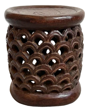 Vintage Bamileke Tribal Boho Side Table / Stool
