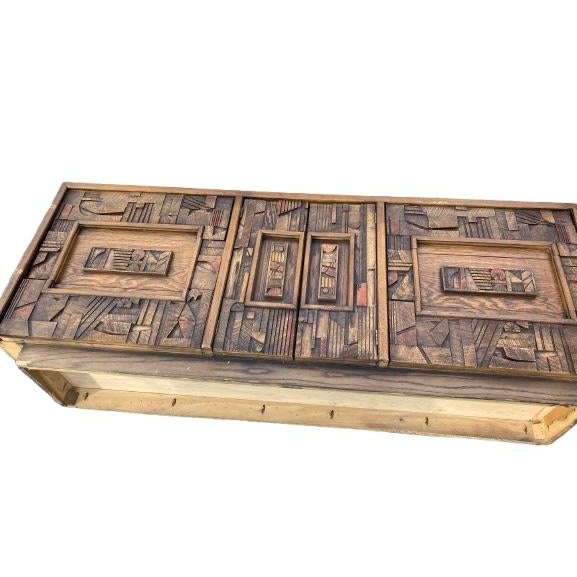 Gorgeous solid oak Lane 1970’s brutalist sideboard. Like new condition drawer fronts, draw slides, drawer interiors....