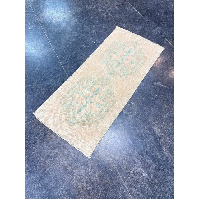 Early 21st Century Turkish Mini Rug Oriental Hand Knotted Vintage Rug 1'6" x 3'5" #17203 For Sale - Image 5 of 8