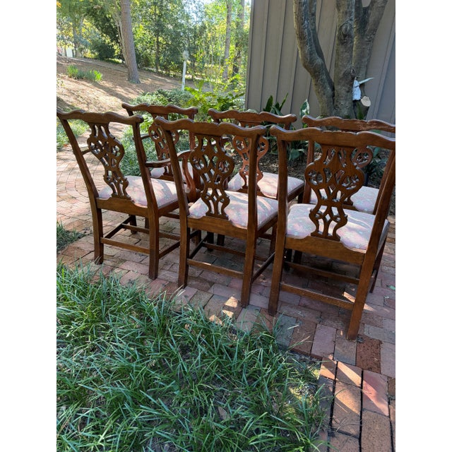 Chippendale 1970s Set of 6 Baker Mahogany Chippendale Dining Chairs For Sale - Image 3 of 5