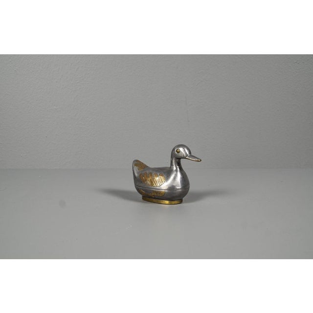 Ducks in Tin and Brass as Bowl with Lid, 1960s, Set of 2 For Sale - Image 3 of 13