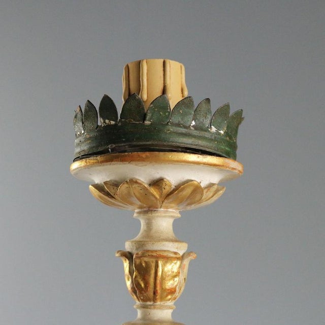 Carved and Gilded Wooden Candelabra, Italy, 19th Century For Sale - Image 3 of 10