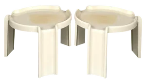 Modern Italian White Plastic Coffee Tables attributed to Giotto Stoppino for Kartell, 1970s, Set of 2