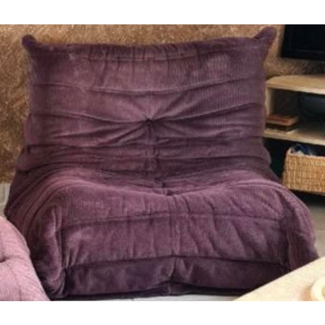 1980s Togo Three-Seater Sofa and Chair by Michel Ducaroy for Ligne Roset, 1980s, Set of 2 For Sale - Image 5 of 6