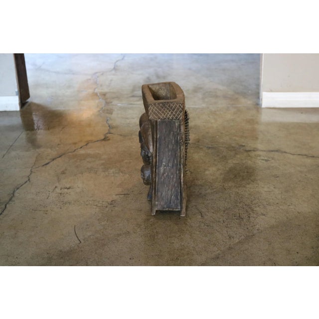 Late 20th Century Rustic Carved Wooden Box For Sale - Image 5 of 8