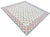 Casa Cosima Handmade Cotton Vegetable Dyed Rug, White, Sky Blue and Terracotta Star Dhurrie-8'x10' For Sale - Image 4 of 13