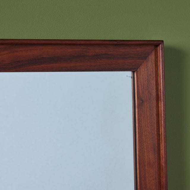 1960s Glenn of California Rectangular Walnut Wall Mirror by John Kapel For Sale - Image 5 of 6