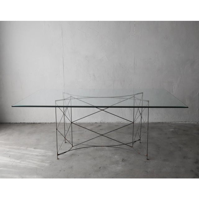 Yuzura Yamakawa Steel Wire and Rattan Dining Set For Sale - Image 4 of 13
