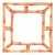 Fret Rim Tray — Italian Hand-Painted Ceramic, Bamboo Motif, Orange For Sale