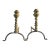 18th Century Brass and Wrought Iron Andirons- Set of 2 For Sale
