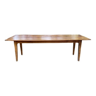 Early 19th Century Antique Oak Planked English Farm Harvest Table With Pull-Out Bread Board For Sale