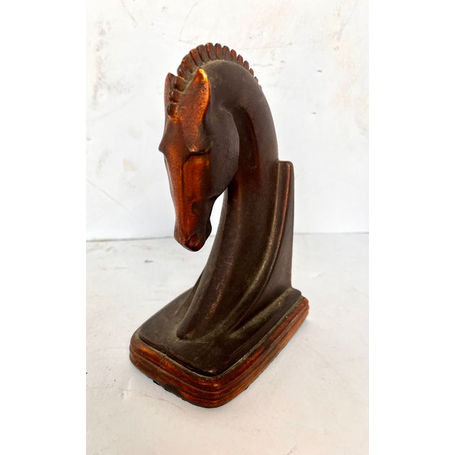 1930s Art Deco Bronze/Copper Horse Bookends For Sale In Dallas - Image 6 of 11